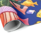 海ライフフィッシュサンゴ夏ビーブラッピング紙 ラッピングペーパー (ロールコーナー)