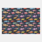 海ライフフィッシュ、海の星、サブマリンチョークスケッチ ラッピングペーパーシート (正面)