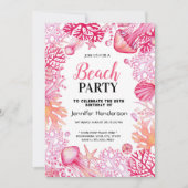 海ライフ水彩の誕生日 招待状 (正面)