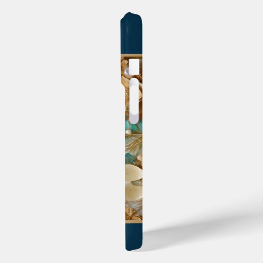 海ライフ海洋生物カメ金ゴールド真珠 Case-Mate iPhoneケース (裏面 / 左)