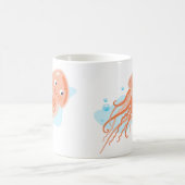 海ライフ。クラゲ。かわいい水中世界 コーヒーマグカップ (中央)