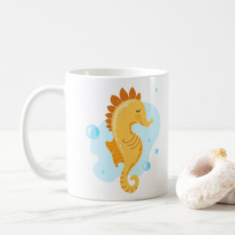 海ライフ。シーホース。かわいい水中世界 コーヒーマグカップ