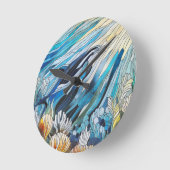 海ライフ – デジタルアートモザイク ラウンド壁時計 (傾斜)