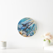 海ライフ – デジタルアートモザイク ラウンド壁時計 (ホーム)