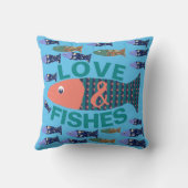 海ライフ、ビーチハウス、魚の恋人 クッション (裏面)