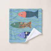 海ライフ、ビーチハウス、魚の恋人 バスタオルセット (ウォッシュタオル)