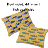 海ライフ、湖の家、行った魚釣り アクセントクッション