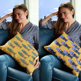 海ライフ、湖の家、行った魚釣り アクセントクッション