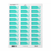 海ラブティール（緑がかった色）アートシーシェルビーチ結婚式 ラベル (フルシート)