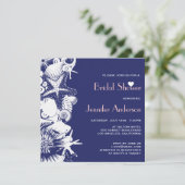 海ラブネイビーシーシェルズシックブライダルシャワー 招待状 (スタンド正面)