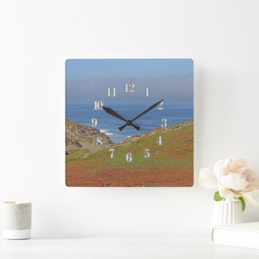 海ランドスケープフォトパシフィックコーストビーチ スクエア壁時計 (ホーム)