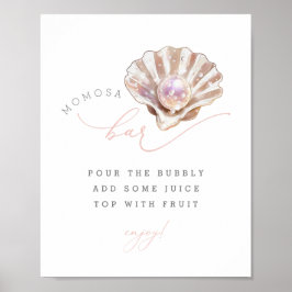 海リトルパールザシーモモモザバー標識 ポスター