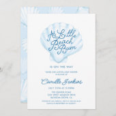 海リトルビーチバムボーイ赤ちゃんシャワー 招待状 (正面/裏面)