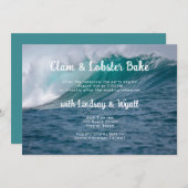 海リハーサルディナーロブスターベイクシーフードテーマ 招待状 (正面/裏面)