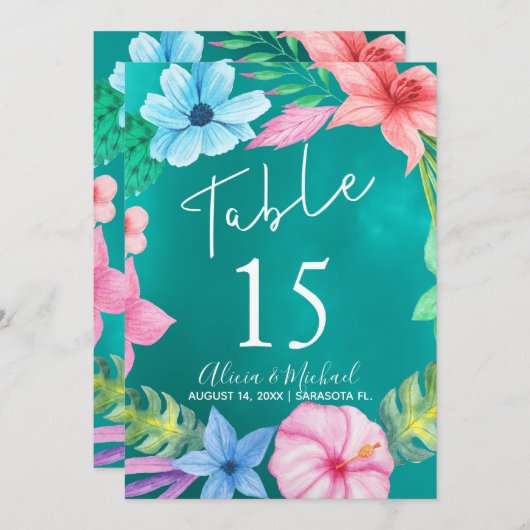 海ルアウ（ハワイ式宴会）熱帯フローラ結婚リース (正面/裏面)