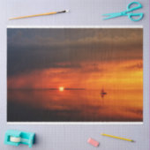 海レッドサンセットセイボートデクページティッシュペーパー 薄葉紙 (クラフト)