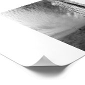 海ロックスパノラマブラック&ホワイト写真 ポスター (角)