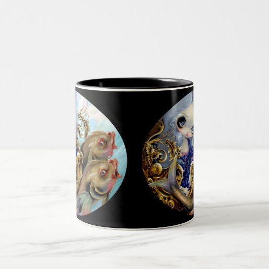 "海一人乗り二輪馬車"のマグ ツートーンマグカップ (中央)