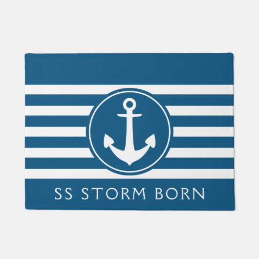 海上いかりボート名の書式 ドアマット (正面)