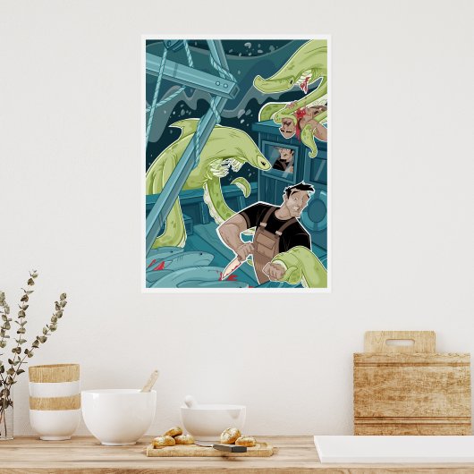 海上での攻撃 ポスター (キッチン)