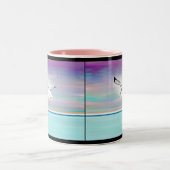 海上のカモメ ツートーンマグカップ (中央)