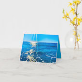 海上の光の線 カード (黄色い花)