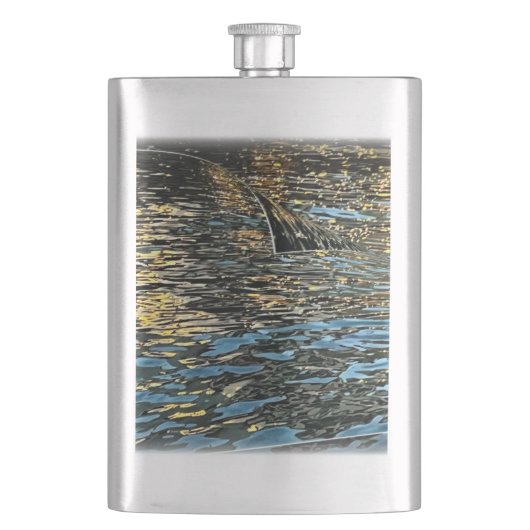 海上の夕灯り フラスク (正面)