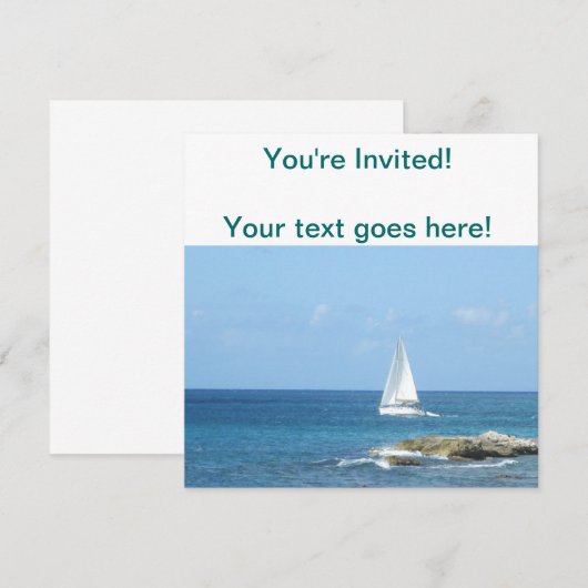 海上の帆船 招待状 (正面/裏面)