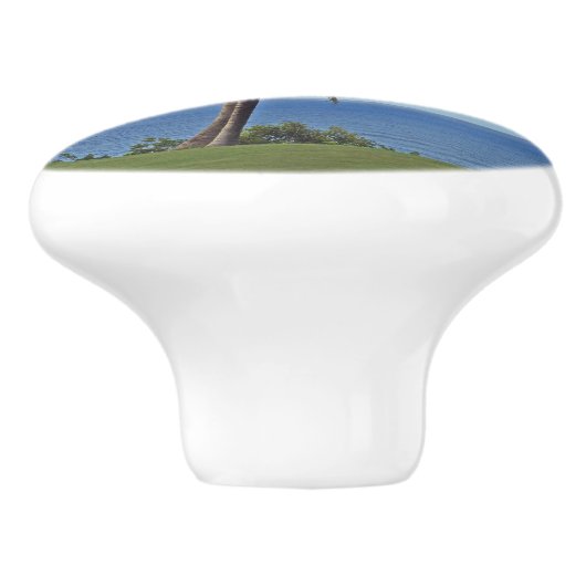 海上の断崖のヤシの木 セラミックノブ (側面)