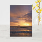 海上の日の出 カード (黄色い花)