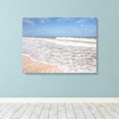海上の砂を覆うビーチ キャンバスプリント (インサイチュ (ウッドフロア))