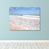 海上の砂を覆うビーチ キャンバスプリント (インサイチュ (ウッドフロア))
