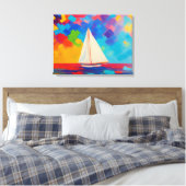 海上の船絵を描屋 キャンバスプリント (インサイチュ (寝室))