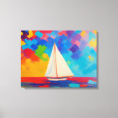 海上の船絵を描屋 キャンバスプリント (正面)