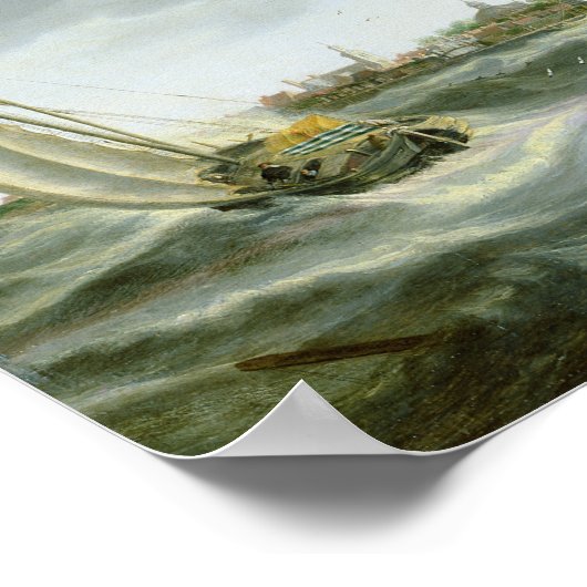 海上の船舶 ポスター (角)