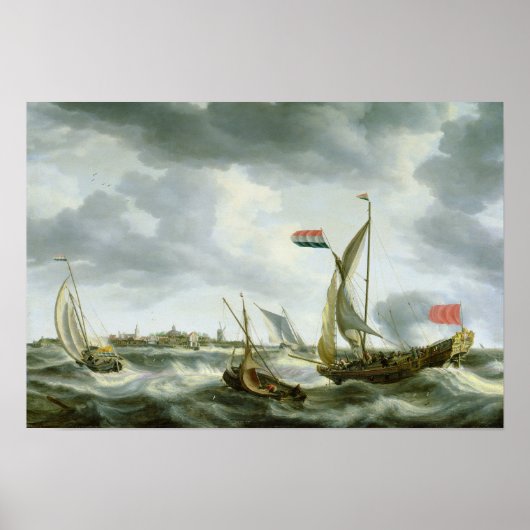 海上の船舶 ポスター (正面)