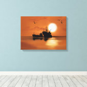 海上の船 キャンバスプリント (インサイチュ (ウッドフロア))