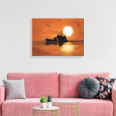 海上の船 キャンバスプリント (インサイチュ (リビング))