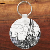 海上の船 キーホルダー (正面)