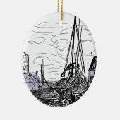 海上の船 セラミックオーナメント (右)