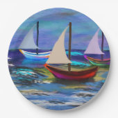 海上の船 ペーパープレート (正面)