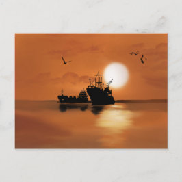 海上の船 ポストカード