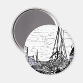 海上の船 マグネット (正面/裏面)