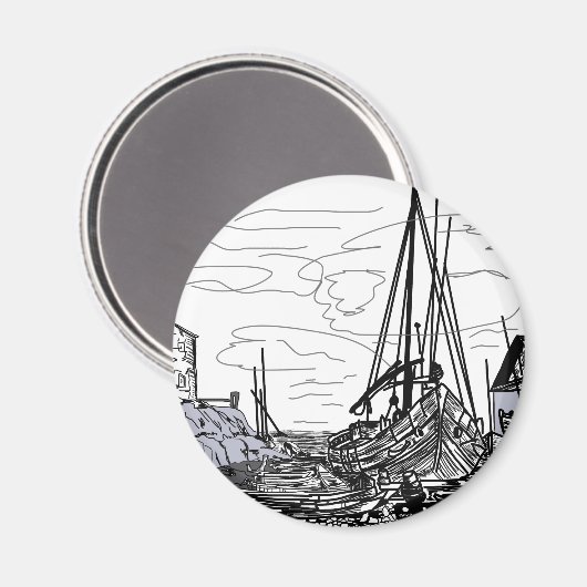 海上の船 マグネット (正面/裏面)