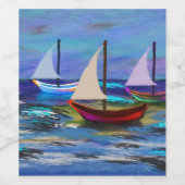 海上の船 ワインラベル (シングルラベル)