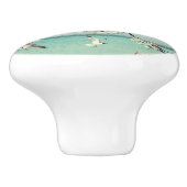 海上の飛んでいるカモメの群れ セラミックノブ (側面)