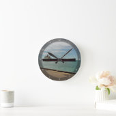 海上を航行する貨物船 ラウンド壁時計 (ホーム)