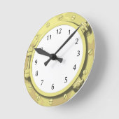 海上ギフト: 帆船またはボートからの蒸気口 ラウンド壁時計 (傾斜)