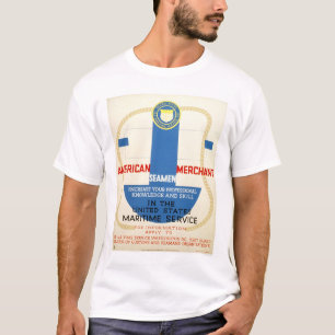 海上サービス募集ポスター- WPA Tシャツ