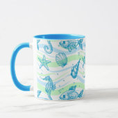 海上スケッチパターン マグカップ (左)